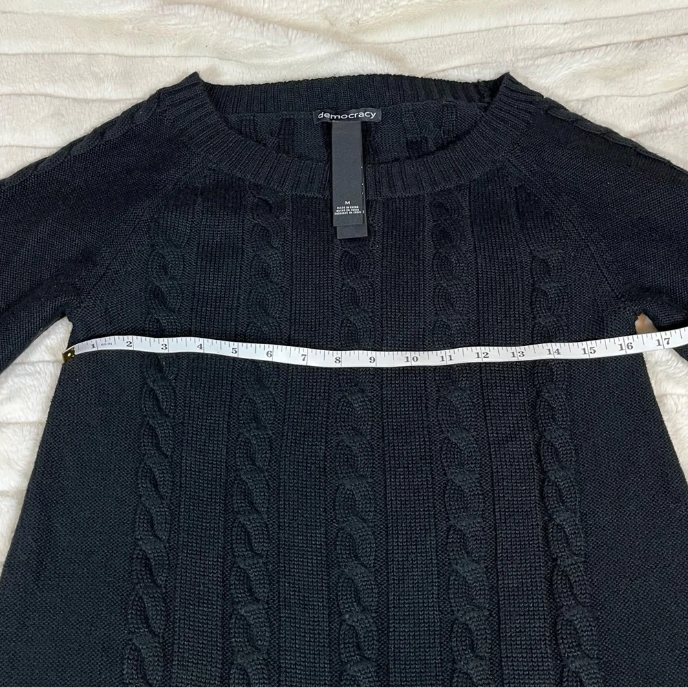 Democracy Women’s M Fall Winter Cable Knit Tunic A Line Sweater Dress Preppy NYC